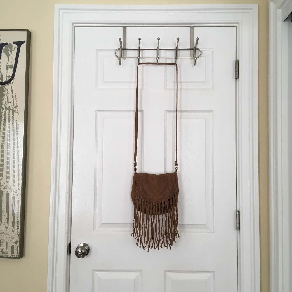 Boho Suede Leather Fringe Crossbody Purse